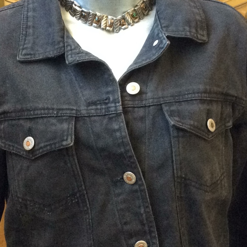Jeans Jacket black Vintage womens L